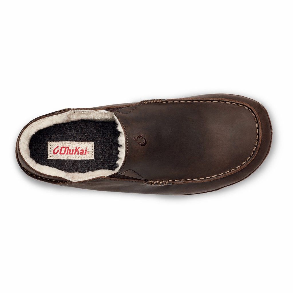 Olukai Men's Moloa Slipper - Dark Wood US946-527